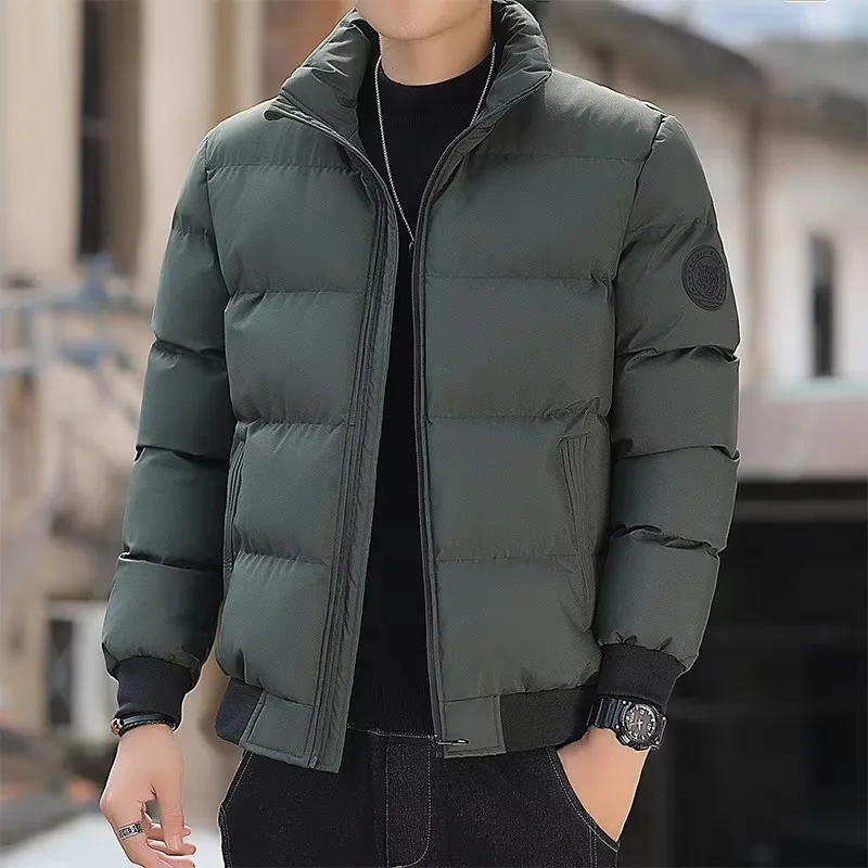 Casaco de algodão com capuz cabeça de tigre masculino, espessado, quente, frio, moda casual, roupas masculinas, inverno, novo