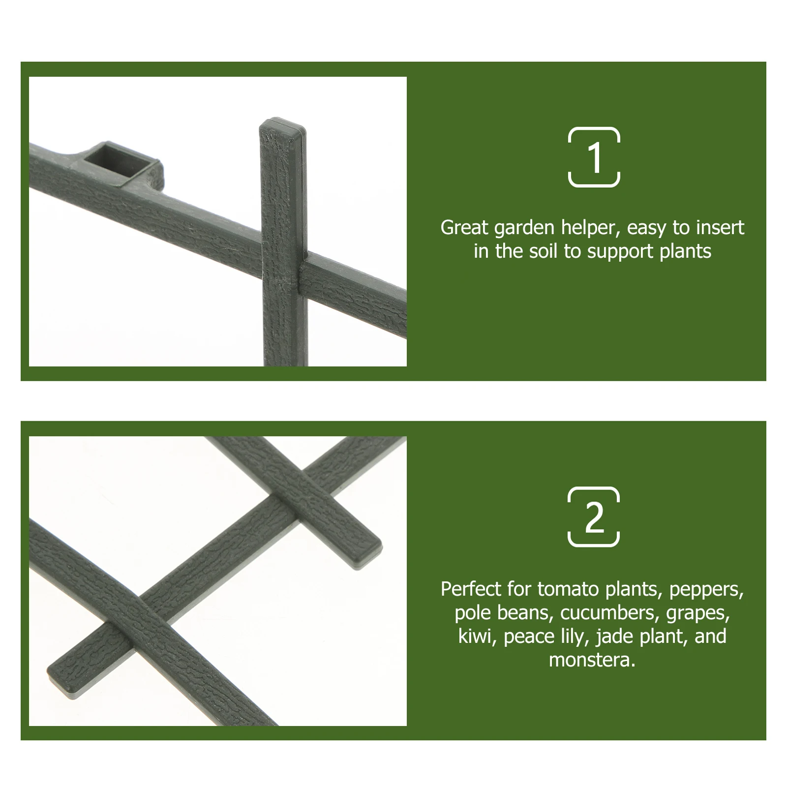 

3pcs Plastic Vine Climbing Trellis T Shape Climbing Plant Support Stake Plant Support Stake Green Garden Rack Vegetable Cage