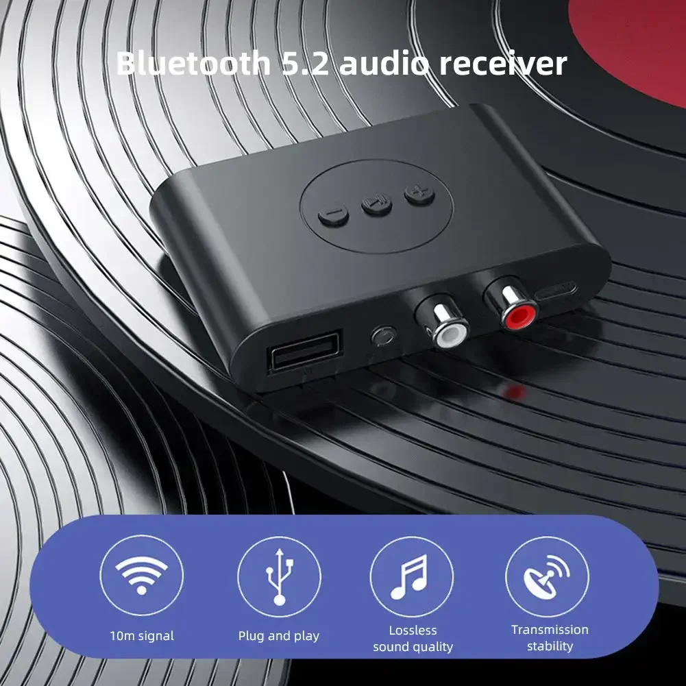 

Bluetooth 5.0 Audio Adapter Wireless Audio Receiver NFC U Disk RCA 3.5mm AUX Jack Stereo Music Receiver Car Speaker Amplifier