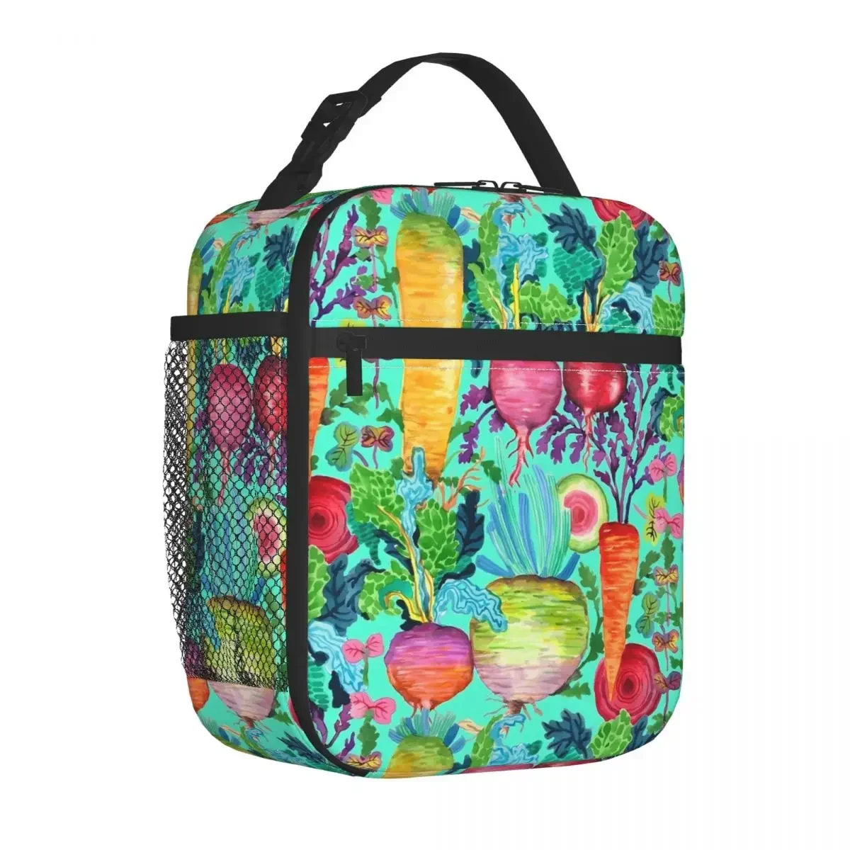 Colorful Radishes Lunch Bag Carrots Print  Box For Children Picnic Insulated Cooler  Waterproof  Tote Food s