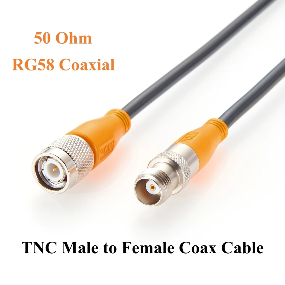 TNC Male to Female RG58 Coaxial Cable 50 Ohm Low Loss RF Coax Jumper Cable for Antenna, Ham Radio, CB Radio, GPS, WiFi, 4G LTE