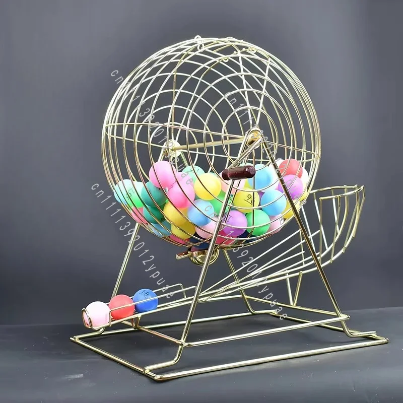 Manual Raffle Machine Dual Color Ball Number Selector Lucky Turntable for Fish Pond Number Drawing