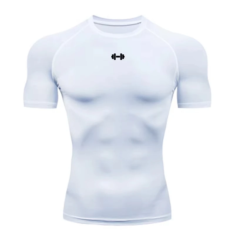 Compression T Shirt Men Summer Sportswear Running T-shirt Elastic Quick Dry Sport Tops Tee Athletic Gym Workout Shirts Men image 3