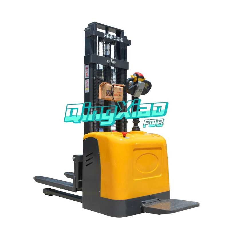 2 Ton FOB Full Electric Pallet Stacker Lead Acid Battery Automatic Self Lifter Industrial Warehouse Storage Use Stacking Machine