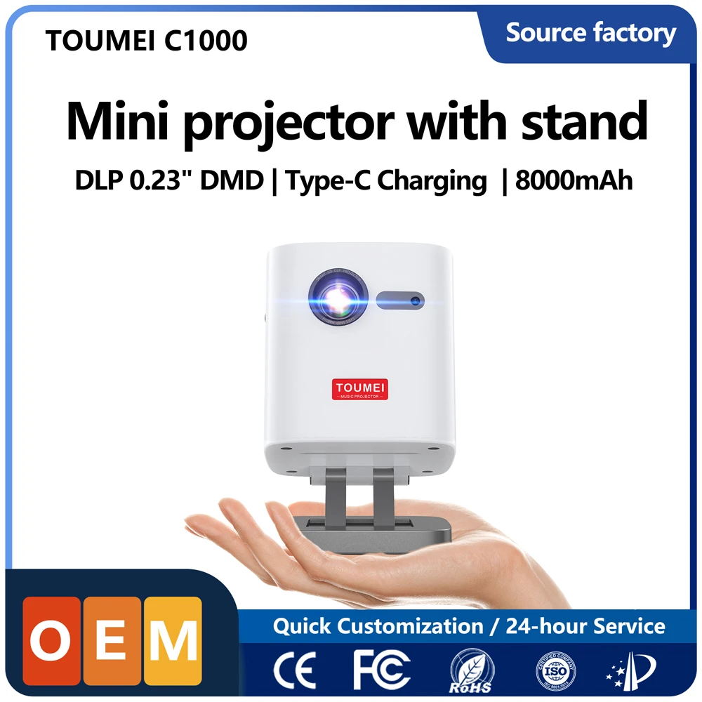 Wholesale Projector Mini DLP Projector Supplier Portable Rechargeable Battery Movie Keystone Rotatable Projectors,Ready to Ship