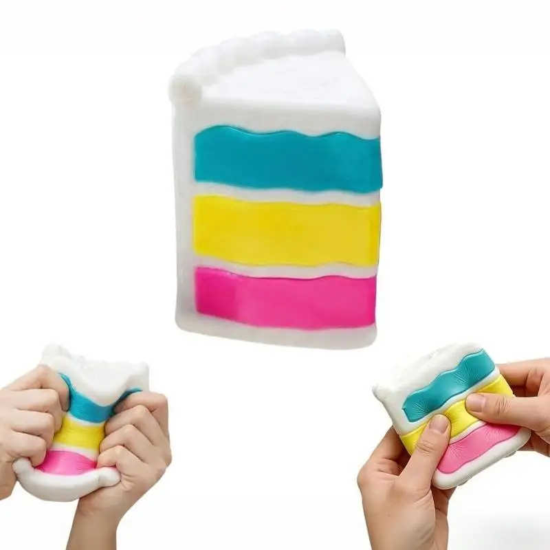 Rainbow Cake Squeeze Slow Rising Cake Fidget Ball Toy Relaxing Sensory Stress for Anxiety Relief
