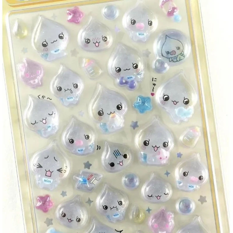 Hot New Vintage piccolo adesivo in rilievo con gocce d'acqua, adesivo in cristallo 3D, adesivo decorativo epossidico solido