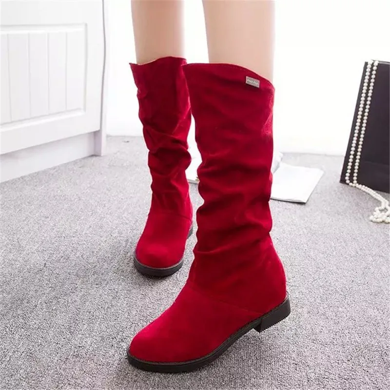 

Korean Style High-Tube Boots Round-Toe Flat Heel Waterproof Platform Knight Boots Women's Shoes Casual Leisure Winter Boots