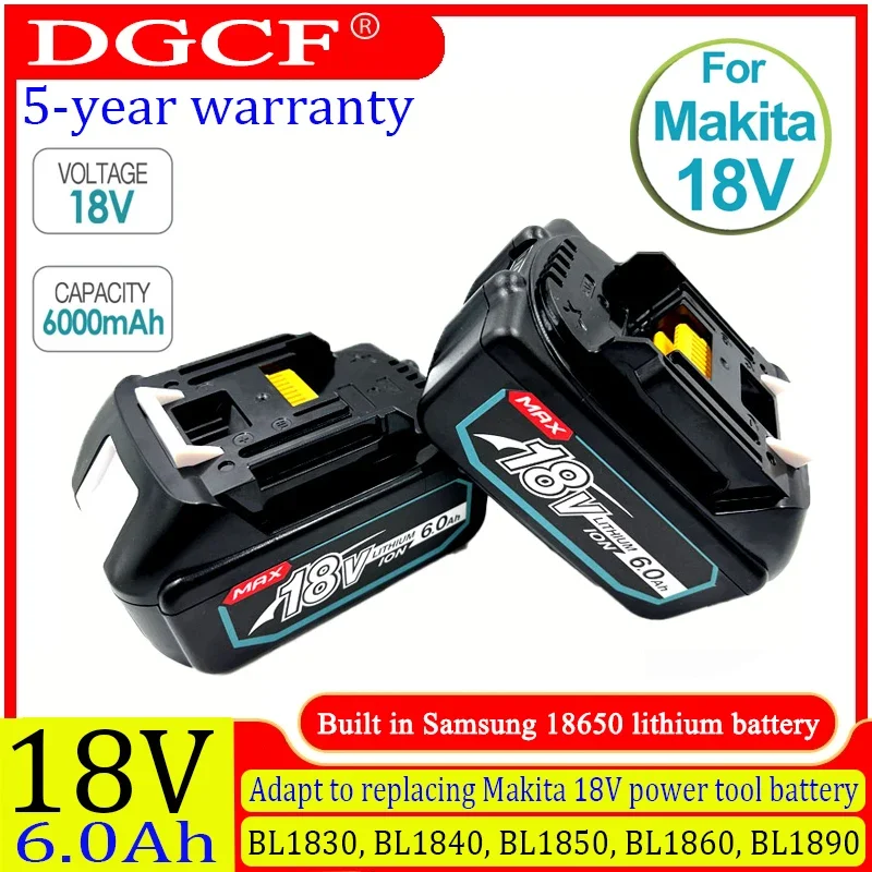 DHL Ship With Charger BL1860 Rechargeable Battery 18V 6.0Ah Lithium Ion for Makita 18v Battery 6Ah BL1850 BL1880 BL1860B LXT400