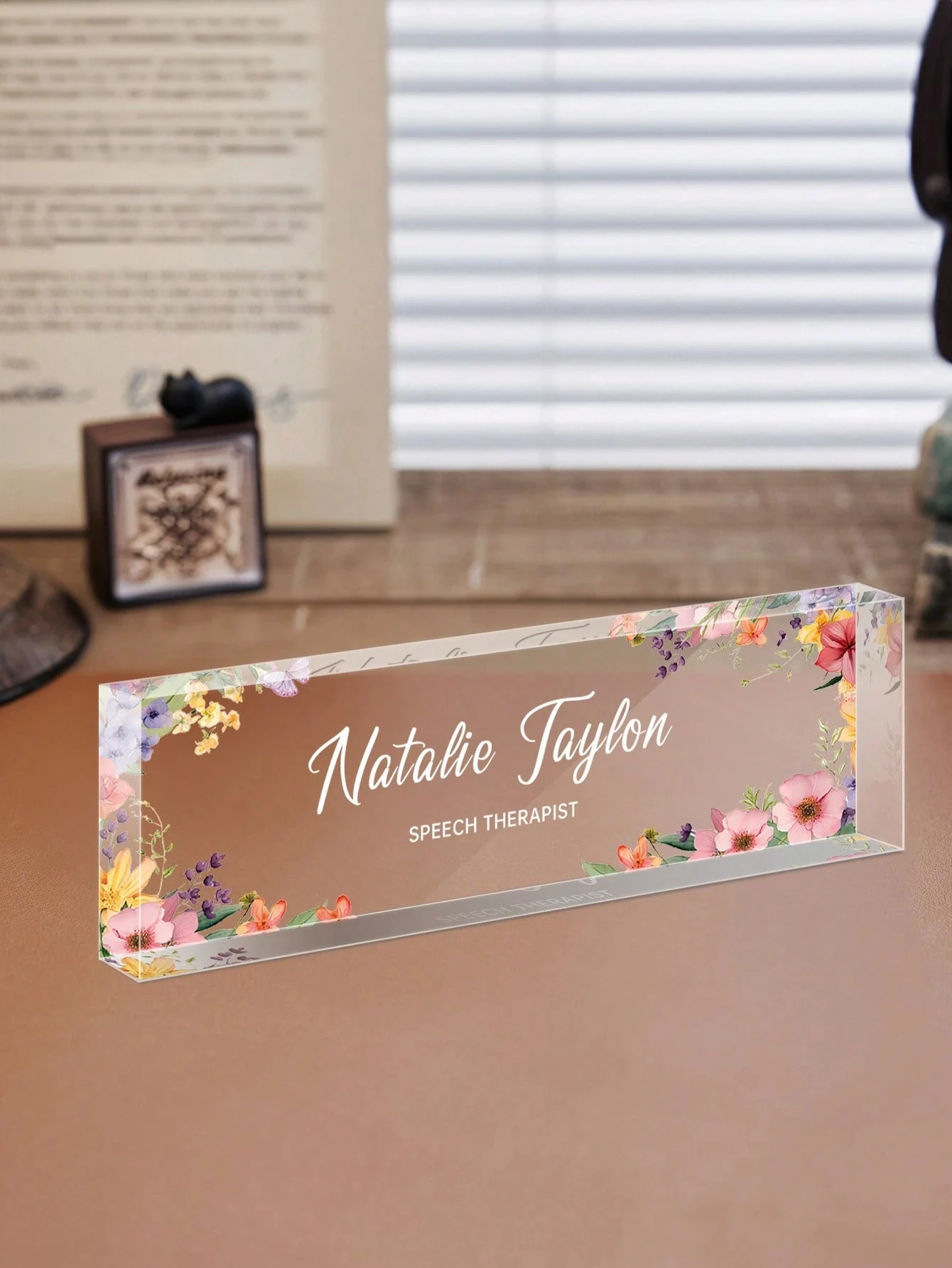 20*6 سنتيمتر لوحة اسم مكتب أكريليك مخصص ، علامة اسم شخصية للمعلم ، رئيس ، هدية ديكور المكتب ، هدية عيد الميلاد والتخرج