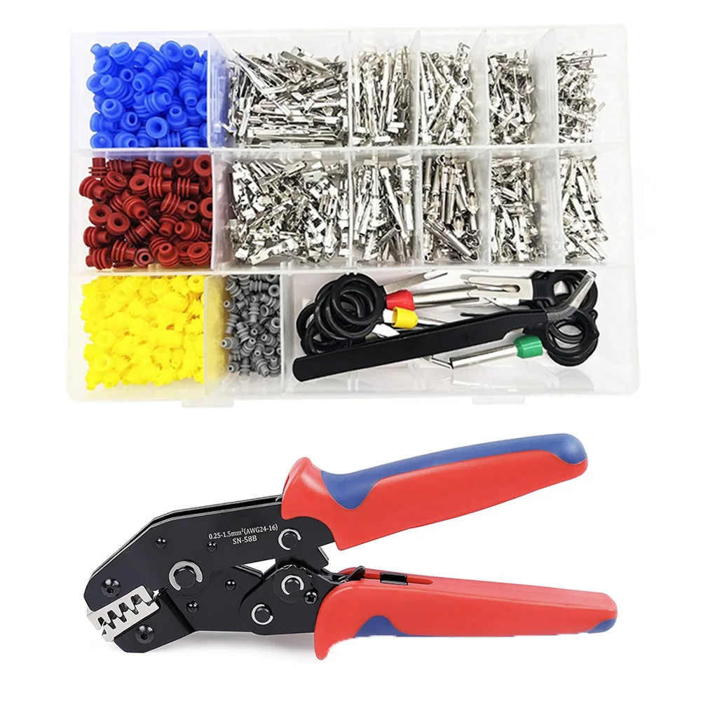 859 stücke Automotive Elektrische Pin Anschlüsse Kit 1,5/1,8/2,5/2,8mm Pin Terminals Draht Stecker Pins männlich Weiblich Crimp Pins – Detail 7