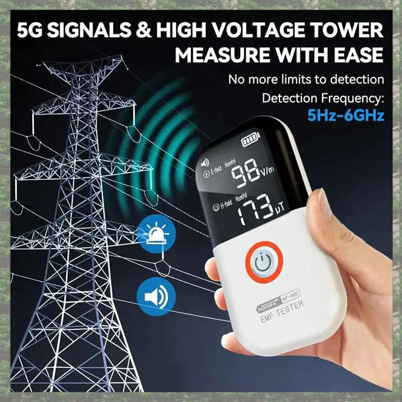 NOYAFA NF-602 Handheld Radiation Detector Geiger Counter EMF Meter Electromagnetic Radiation Tester Magnetic Radiation Detector