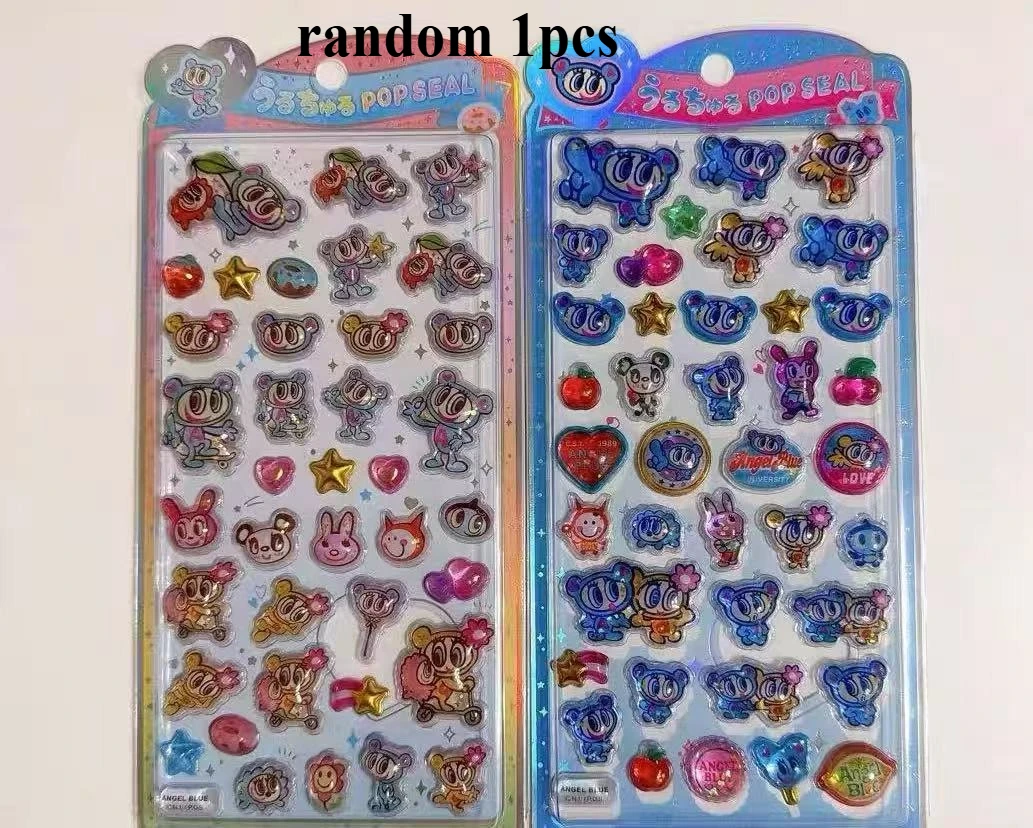 エンジェルブルーウェーブ水保湿ステッカー日本語 3D レリーフステッカー子供の妖精装飾ステッカーお祭りギフト