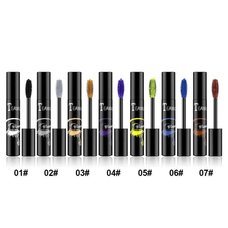 Mascara colorato impermeabile e ad asciugatura rapida non Blooming Blue Purple Gold Black Curling allunga il Mascara lungo Color ciglia