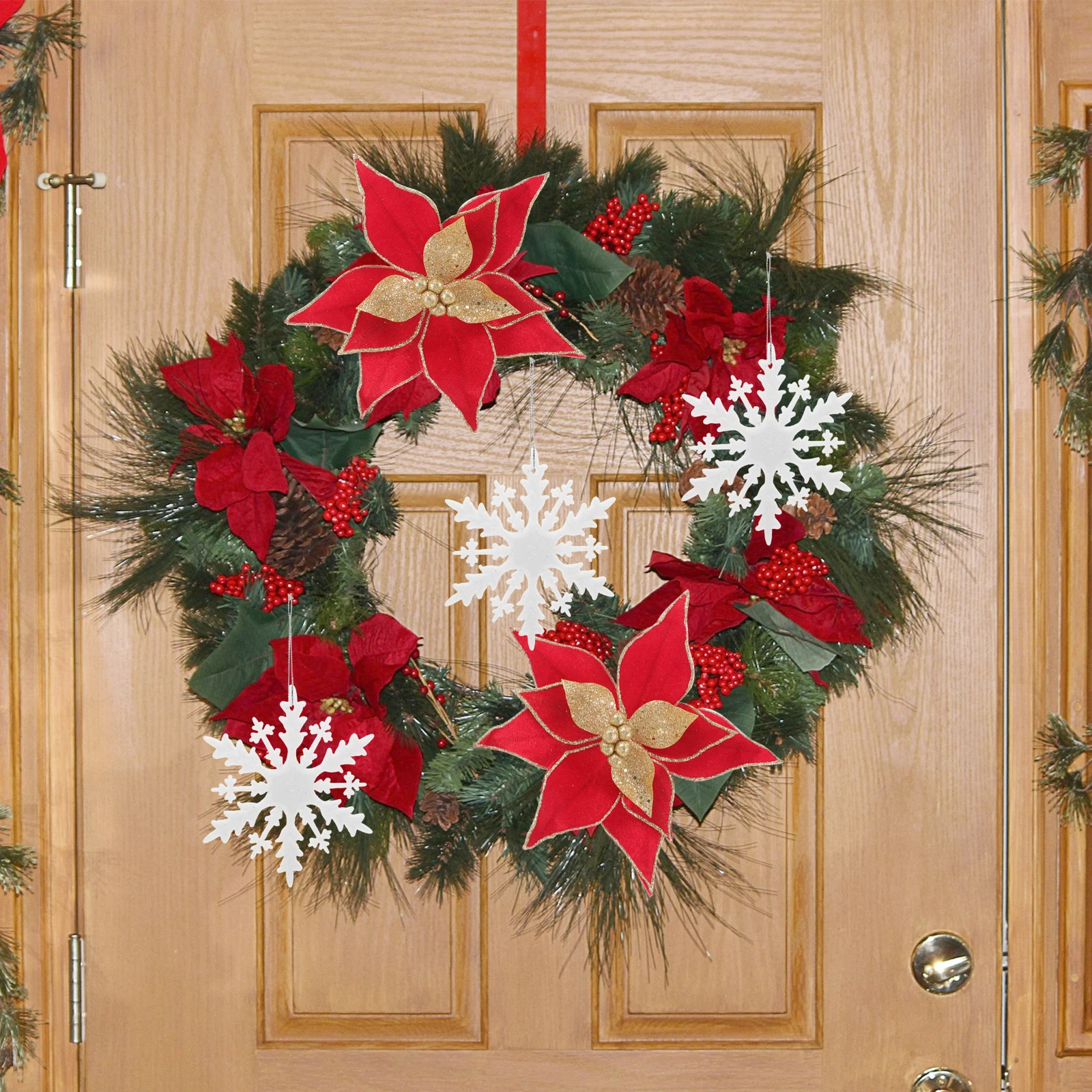 

12Pcs Christmas Snowflake Decorations White Snowflake Ornaments Hanging Plastic Snowflakes for Tree Winter Wonderland Decor