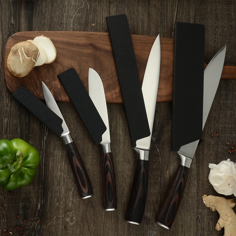 1PC Universal Kitchen Knife Sheath Black Blade Edge Protector Cover Fit 3.5/5/8 Inch Chef Slicing Fruit Knives Safety Guard