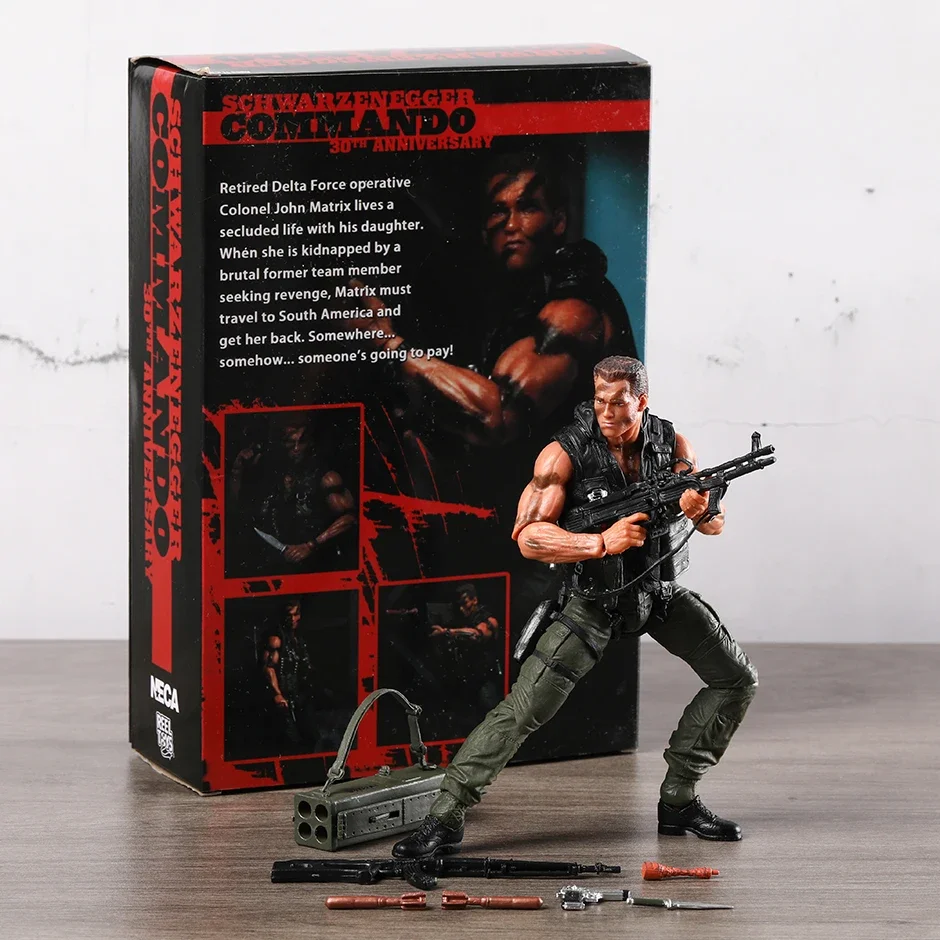 NECA Arnold Schwarzenegger Commando Matrix 30th Anniversary Collection Action Figure PVC Model Toy Doll Figurals Gift