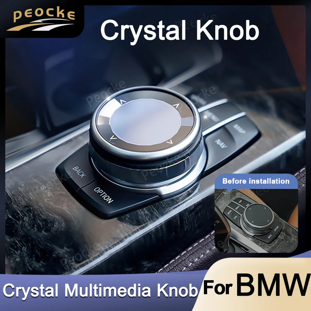 Crystal Multimedia Knob for BMW F33 F20 G20 G12 G30 F30 F11 Car Multimedia Buttons Cover G26 G29 F10 F06 F22 F36 Auto Accessory