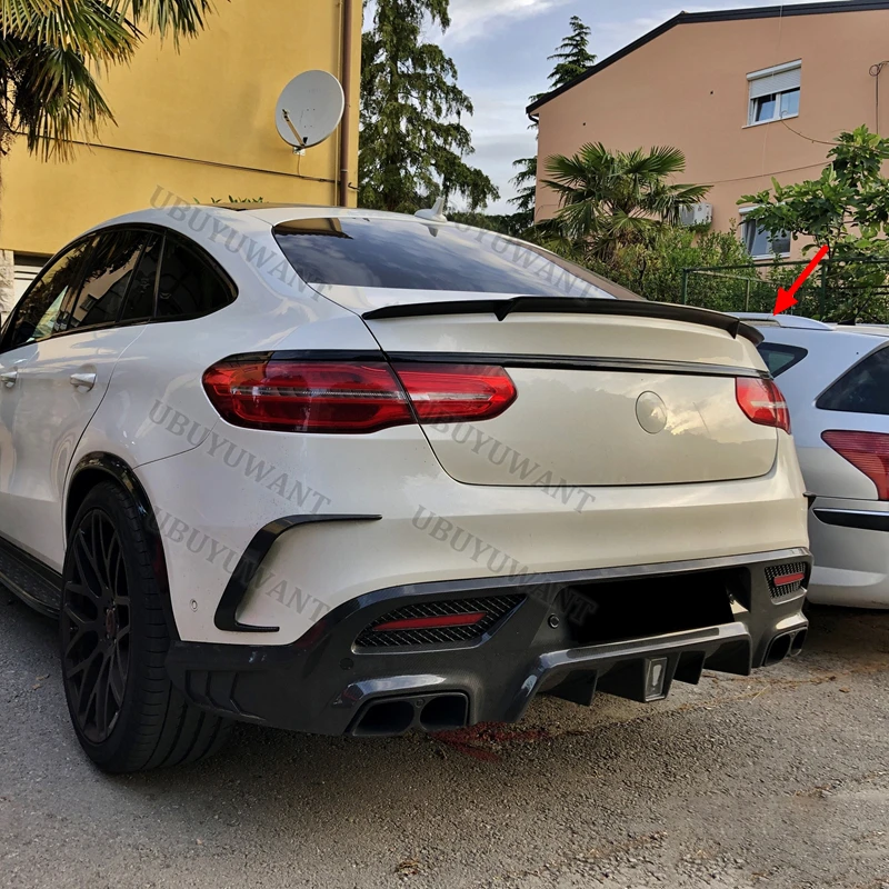 For Benz GLE C292 Coupe 350 400 450 550 63 Carbon Fiber Rear Spoiler Tail Trunk Boot Wing Cover Car Accessories 2014-2019