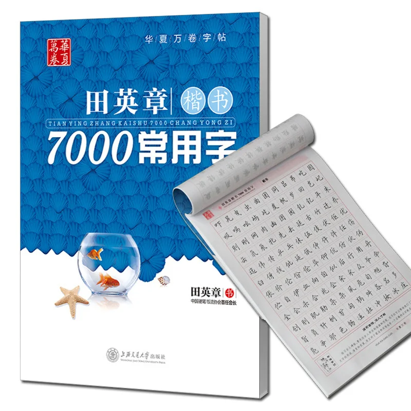 7000 Common Chinese Characters Calligraphy Copybook Regular Script Practice Book for Pen Writing