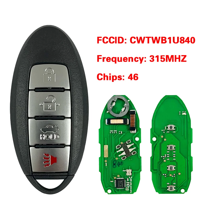 

CN027047 Aftermarket FCCID CWTWB1U840 3+1 Button 315MHz PCF7952 IC1788D-FWB1U840