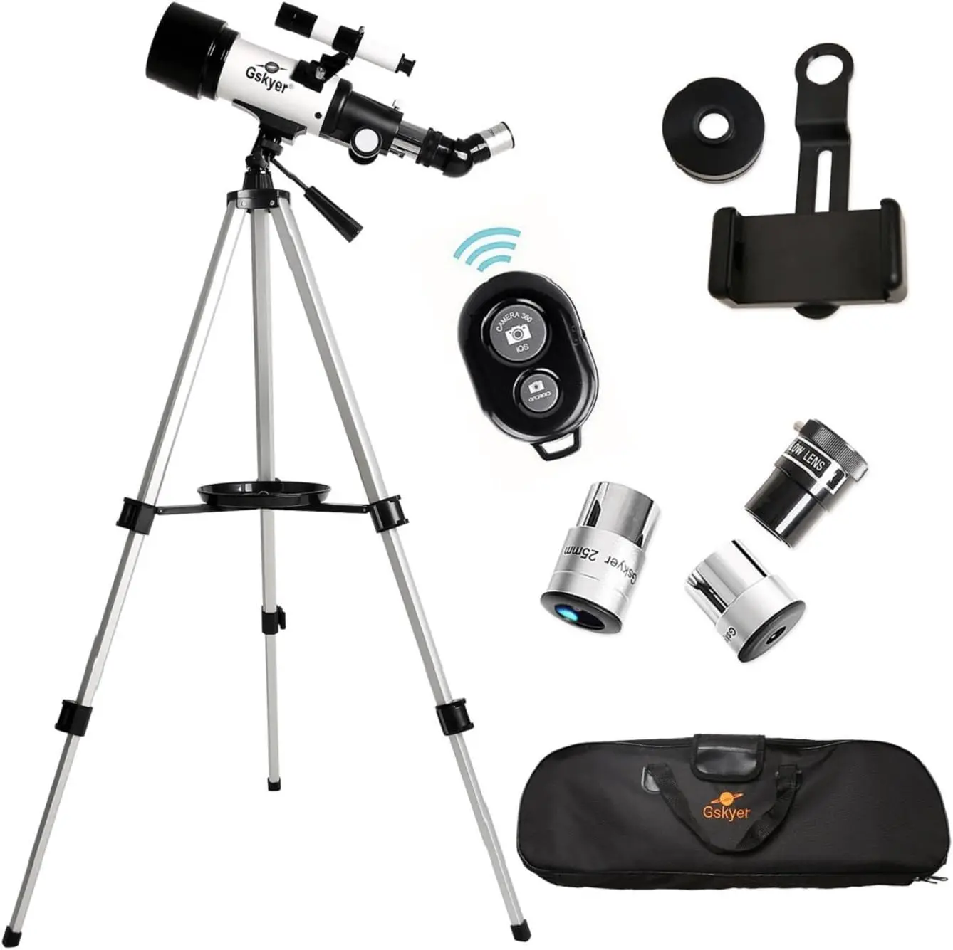 Telescope, 70mm Aperture 400mm AZ Mount Astronomical Refracting Telescope for Kids Beginners - Travel Telescope with Carry Bag,