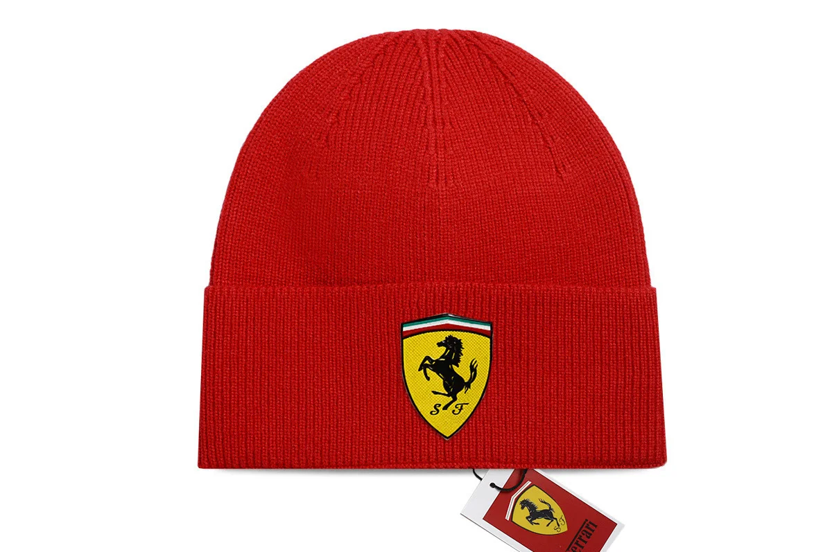 For F-Ferrari Roma Spider SF90 F80 F12berlinetta New Warm Knitted Cap Hip Hop Bonnet Hat Autumn Winter Outdoor Beanies Hat Adult - view 2