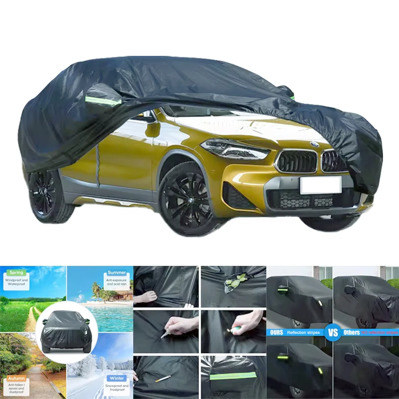 

Всепогодные автомобильные чехлы для BMW X2, 6-в-1, водонепроницаемые, пыленепроницаемые, устойчивые к ультрафиолетовому излучению, снежные, устойчивые к царапинам, защита