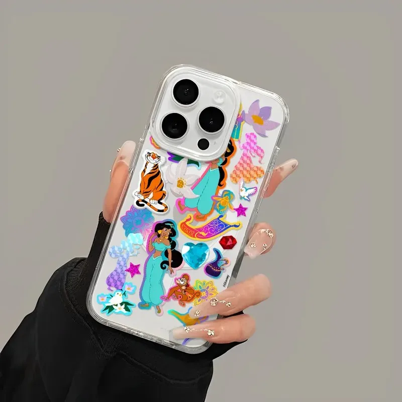 เคสโทรศัพท์แม่เหล็กสวยงามลายสโนว์ไวท์และจัสมิน สำหรับ iPhone 17 16 15 14 13 12 11 8 7 Air Plus Pro Max X XR XSMax  วัสดุ TPU