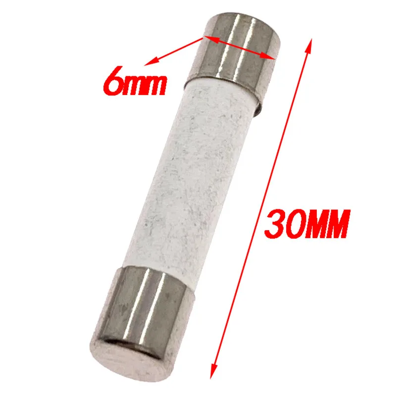 100 Pcs Fast Blow Ceramic Fuses 0.5A 1A  2A 3A 4A 5A 6A 7A 8A 10A 15A 20A  250V 6mm x 30mm