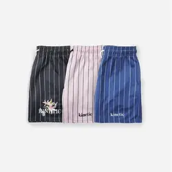 Summer New fashion Men Shorts Vertical Striped Streetwear Outdoor Casual Pants Mesh Quick Dry Sweatpants 3 Color Men Shorts