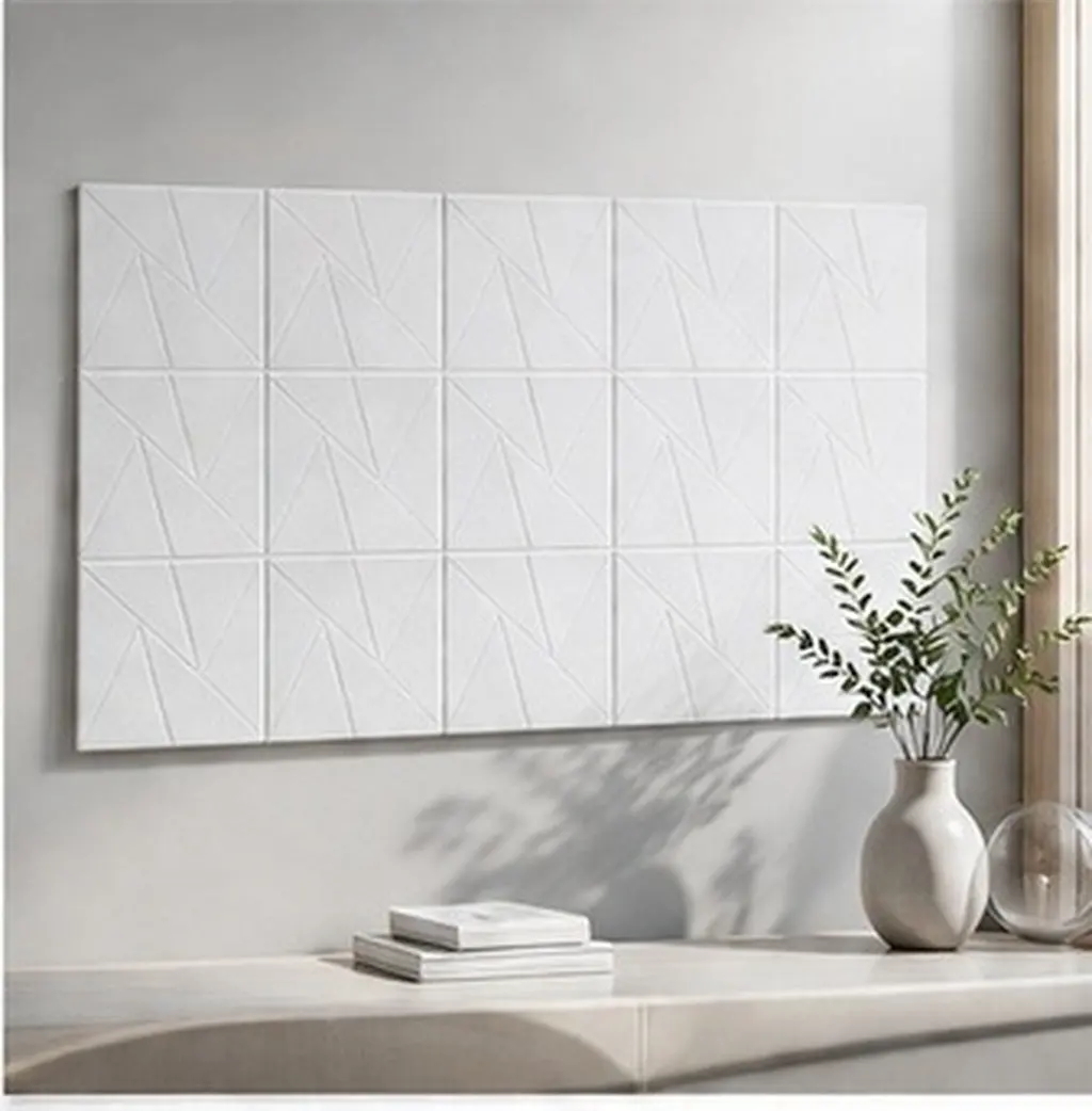 12Pcs White Soundproof Wall Panels Self-Adhesive High-Density Acoustic Foam Panels for Noise Control in Recording Studios