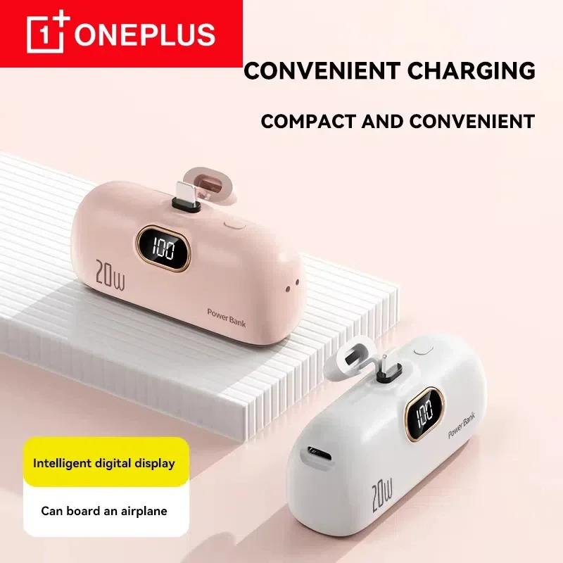ONEPLUS 50000mAh Mini Portable Power Bank Capsule Mobile Power Supply Emergency External Battery Fast Charger For Type-c iPhone