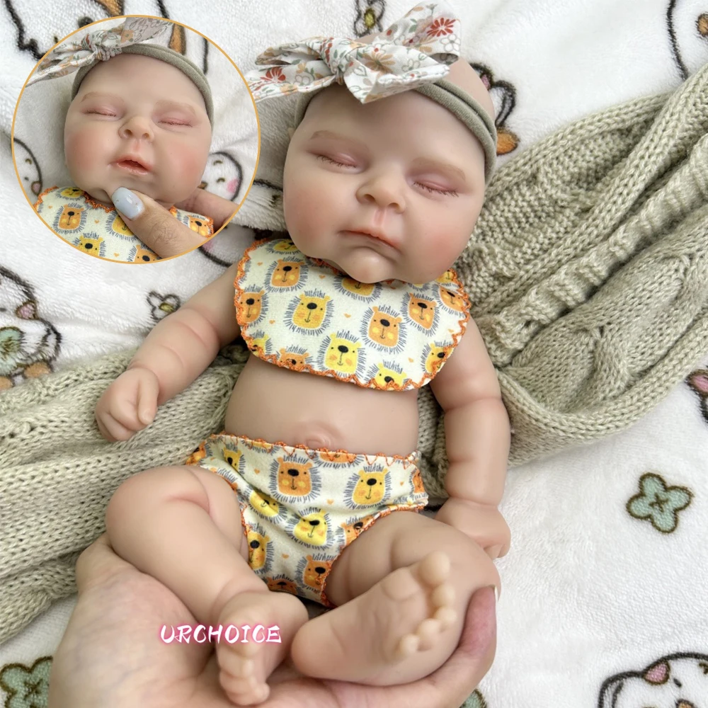Mini 12-calowa Lalka Reborn dla Dziewczynki Brzoskwiniowa Pulchna Całe Ciało Silikonowa Elastyczne Ruchome Ciało Realistyczne Detale Prezent na Boże Narodzenie Zabawka dla Dzieci