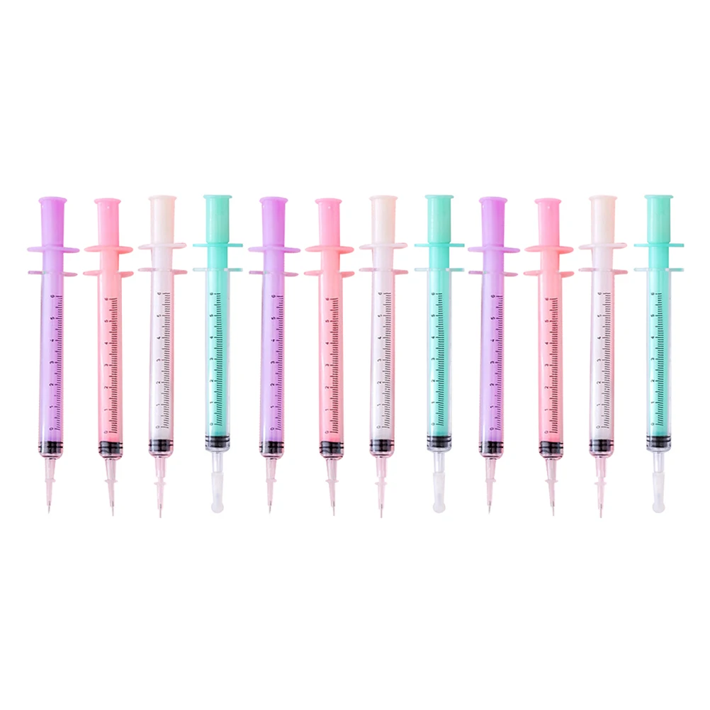 

12 Pcs Gel Pen 0 Syringe Ballpoint Pens 5mm Needle Tip Ballpoint Pens for Writing Study Notes Crafting Signing Plastic Ink