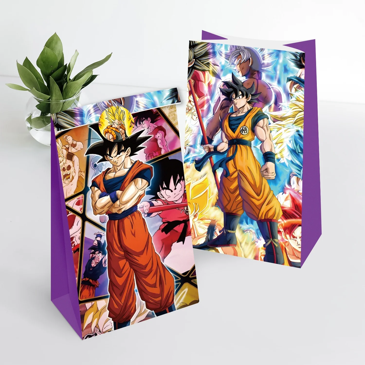 12/24 Stück Dragon Ball Party-Geschenktüten mit Aufklebern Anime-Thema Geburtstagsgeschenk Glückstüten – Detail 4