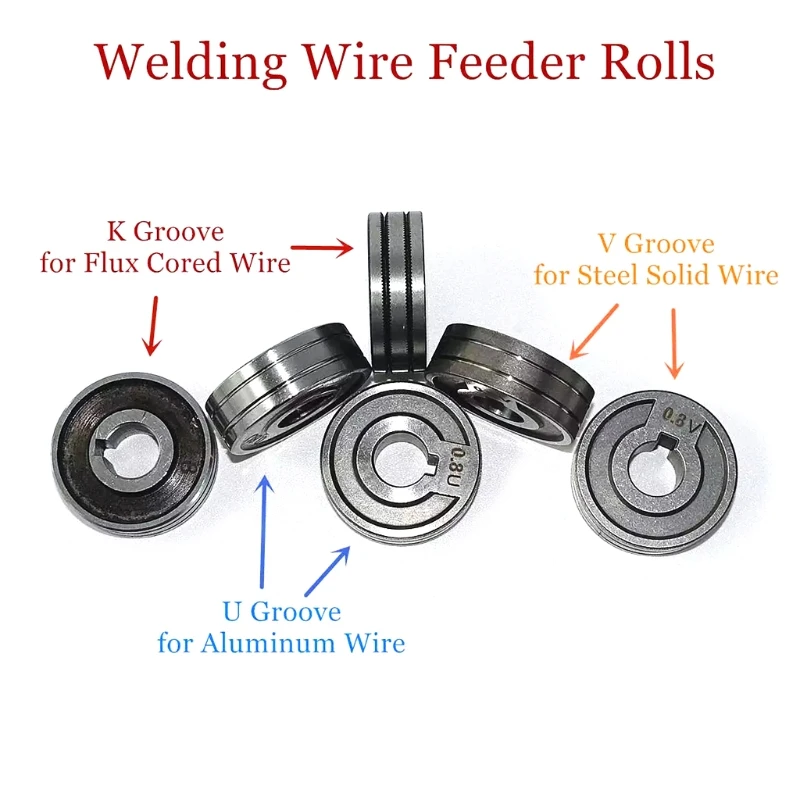 Professional MIG Wire Feed Roller Drive Wheel V KNURLED U Guide Feeder Welding 0.6/0.8/1.0mm  Industrial Grade Roller KXRE