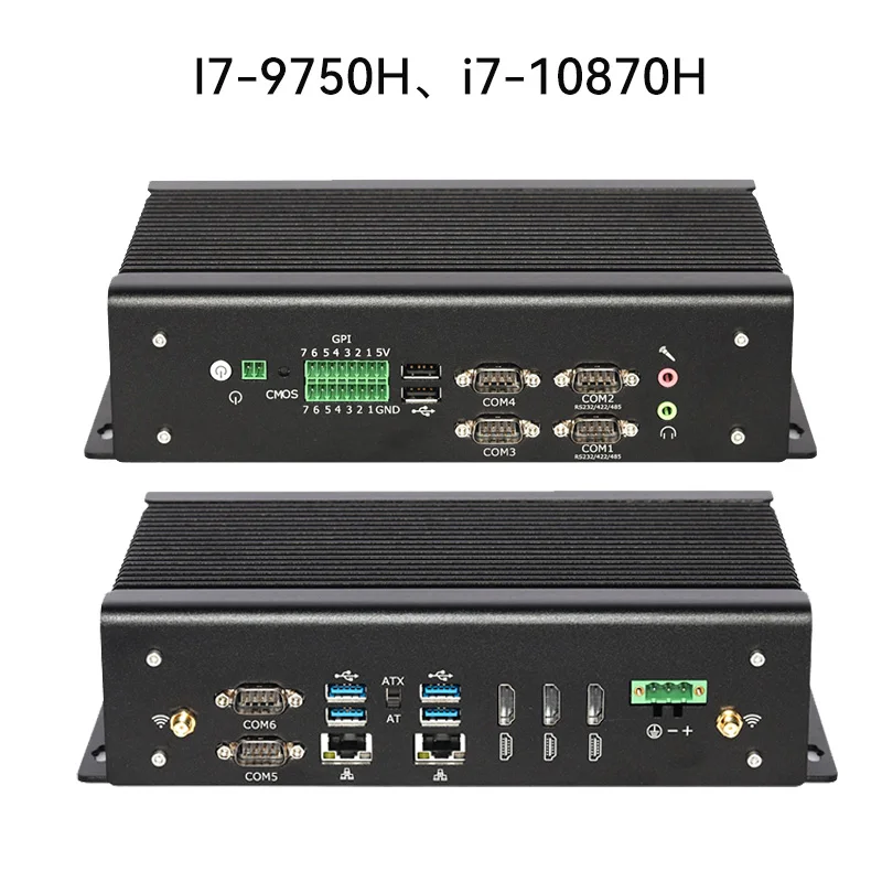 BEBEPC Industri Mini PC dengan Inter I7-1195G7 Mendukung 4G LTE GPIO WiFi dengan 6xDB9 RS485/422 4xUSB3.0 1xHDMI 1xVGA Komputer
