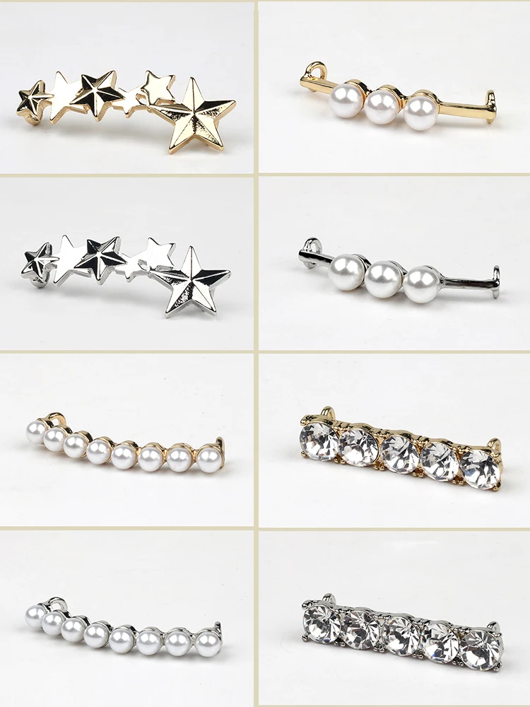 أحذية رياضية أربطة الحذاء الديكور رباط الحذاء المعدني مشبك اللؤلؤ الأحذية إكسسوارات جذابة لامعة الراين النساء أربطة أحذية الزخرفية