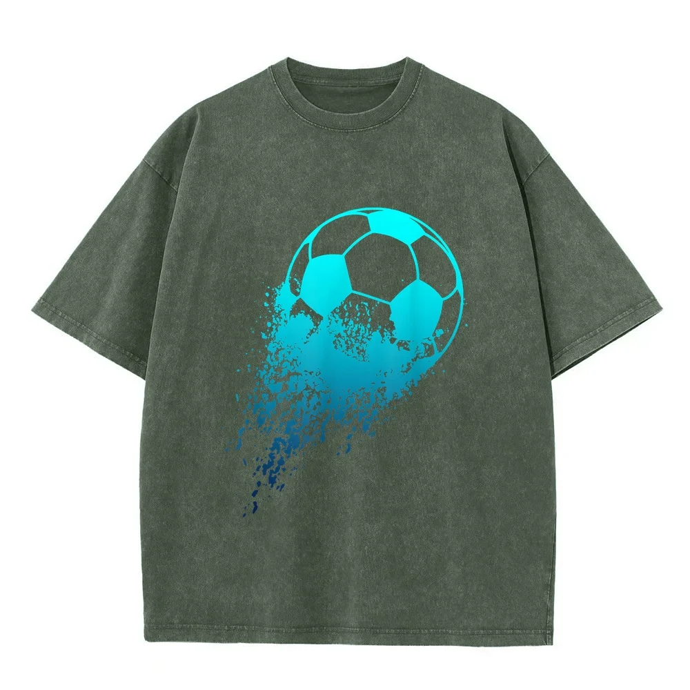 Soccer Player Sport Vintage Men Boys Ball T-Shirt 옷 Graphic Gift For Him Idea Cotton T Shirt Casual Tee Funny Quote Short