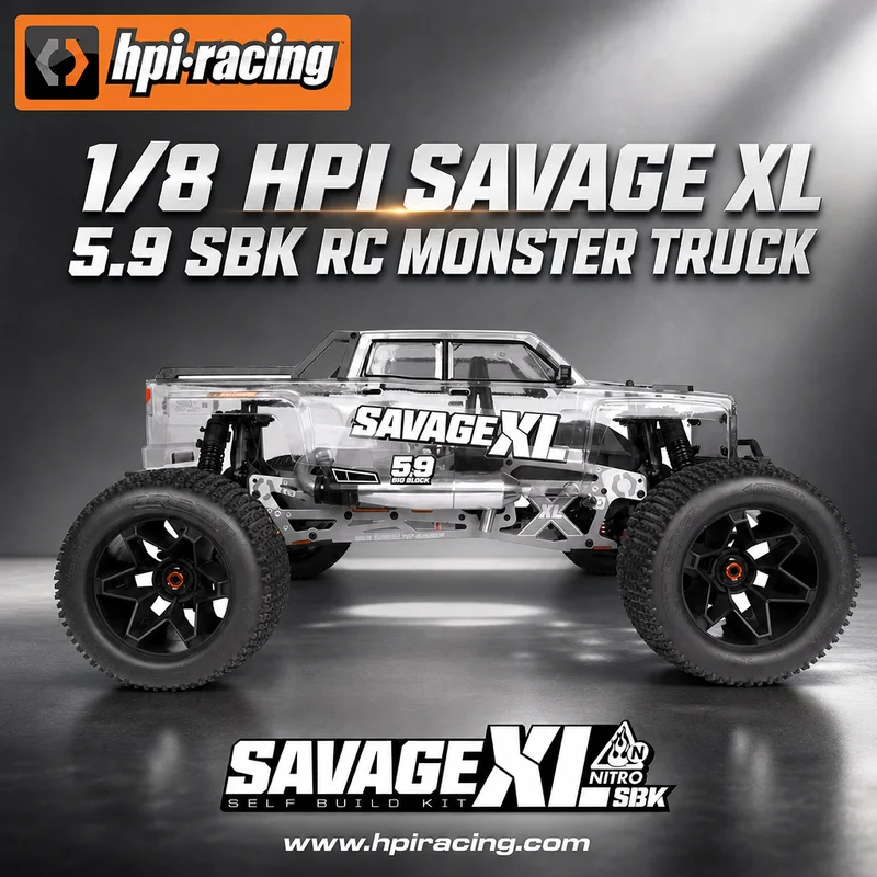 1/8 HPI Savage XL 5.9 SBK Oil Powered Remote Control 4WD Bigfoot Off-road Vehicle Frame KIT Version High Speed RC Model 160550