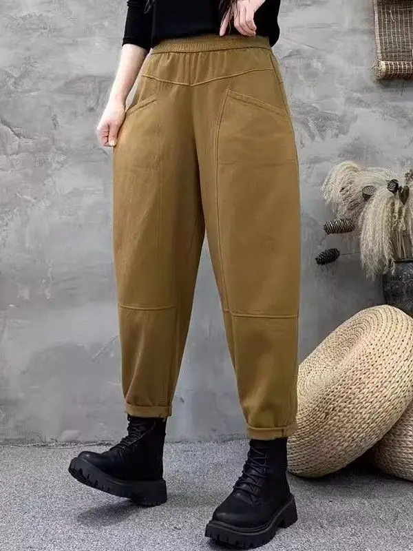 

Джинсы-мом с высокой талией, свободные, на резинке, повседневные, утягивающие, в стиле шаровары, укороченные (до щиколотки), для женщин среднего и старшего возраста