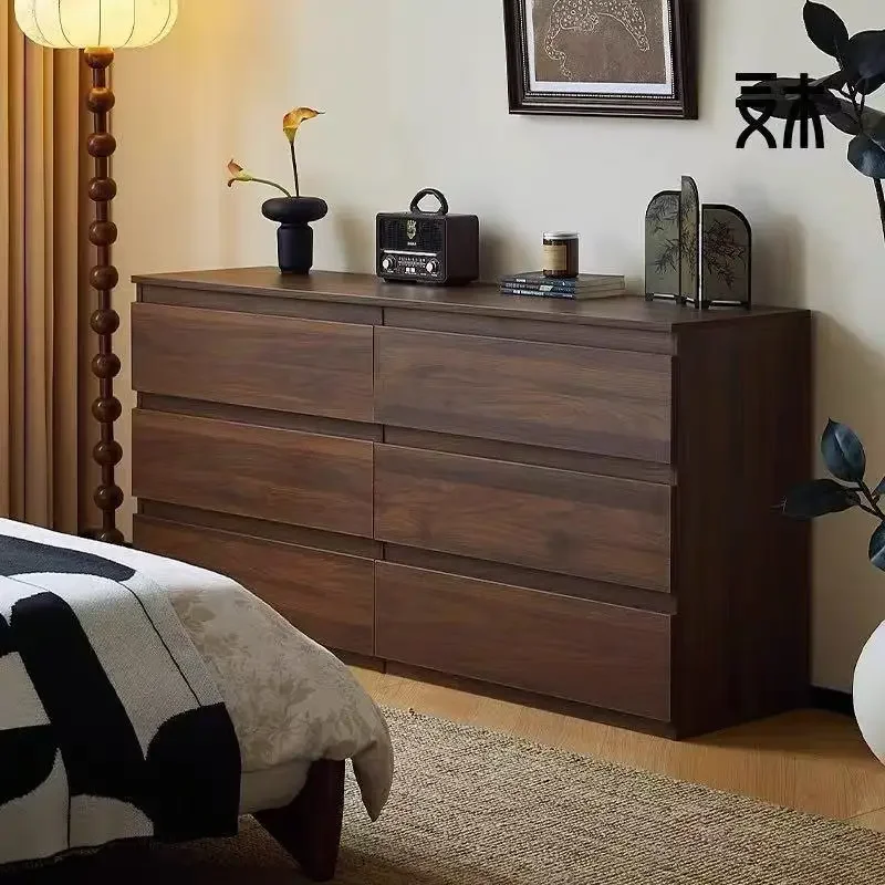 Retro style chest of drawers six chest of drawers chest of drawers bedroom High Quality