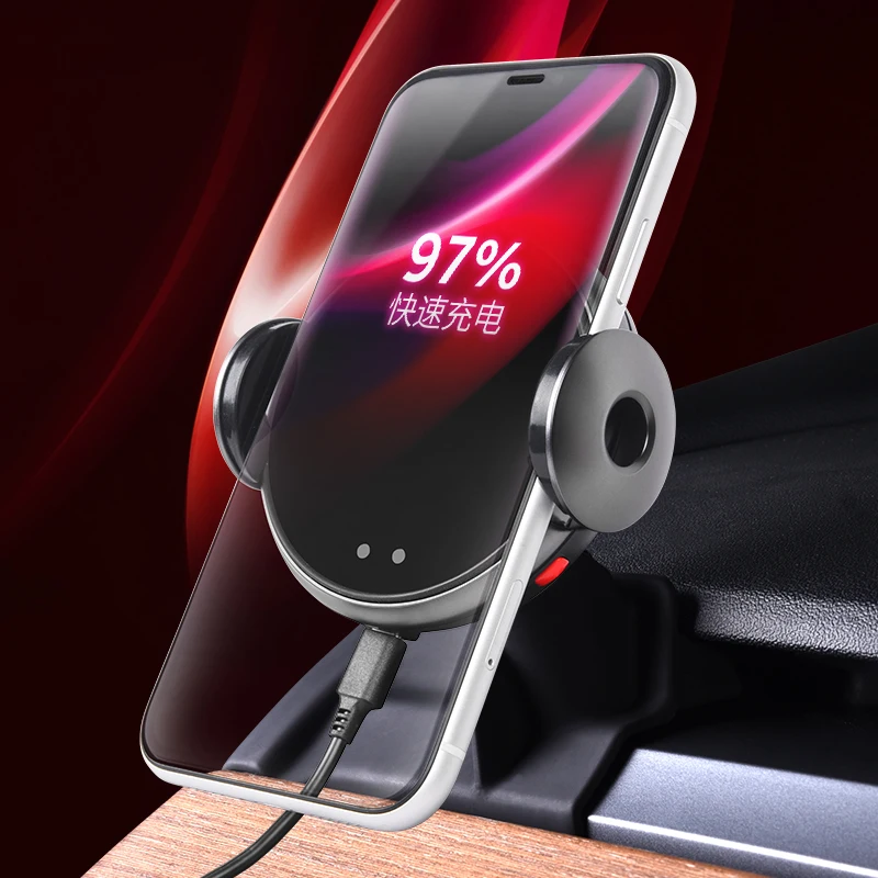 

Gravity Car Phone Holder GPS Mount Stand Cellphones Mobile Support Wireless Charger for Tesla Model 3 Y 2020 2021 Accessories