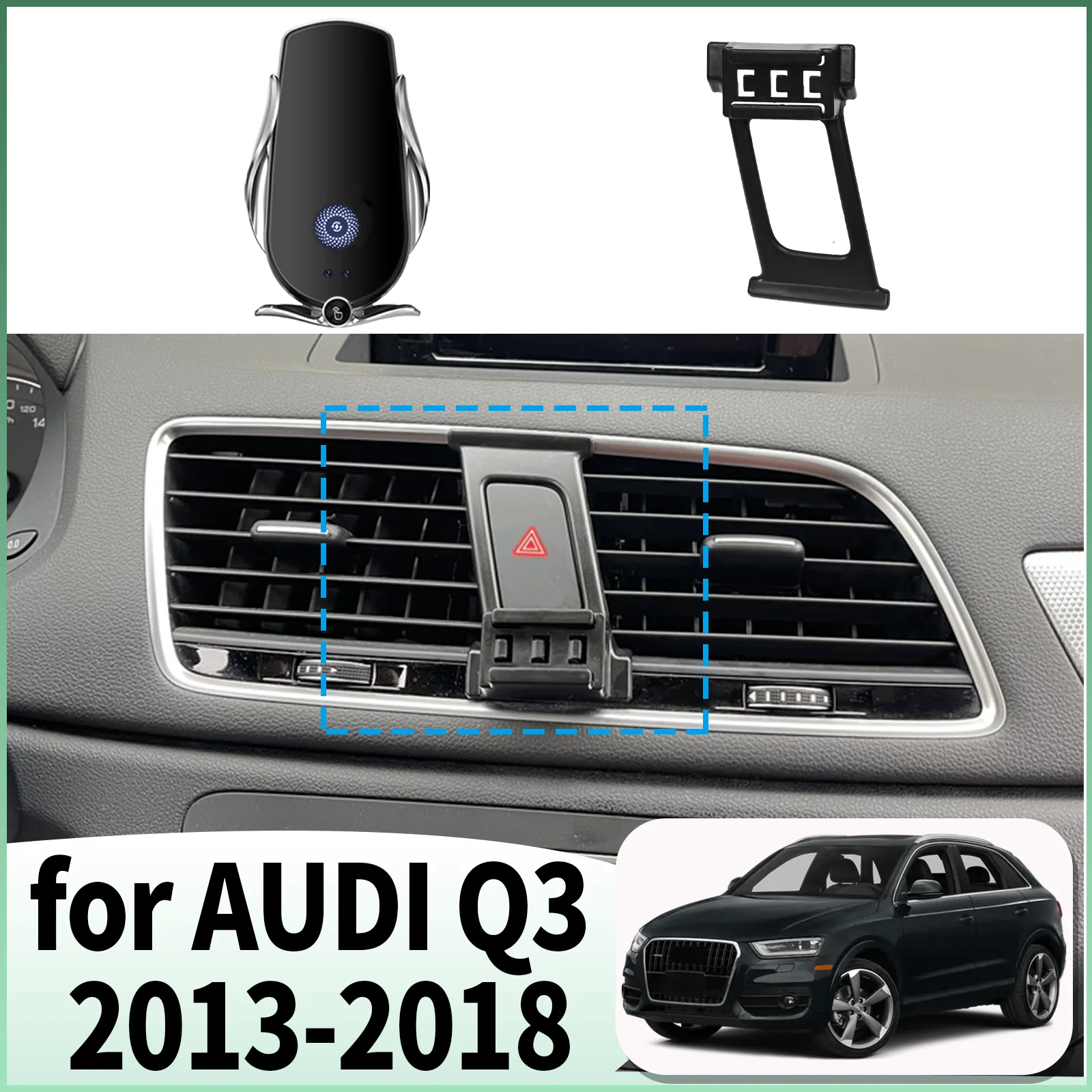 

fit for AUDI Q3 2013 2014 2015 2016 2017 2018 Specific Dashboard Navigation Phone Holder Mount Design Car​​ accessoires