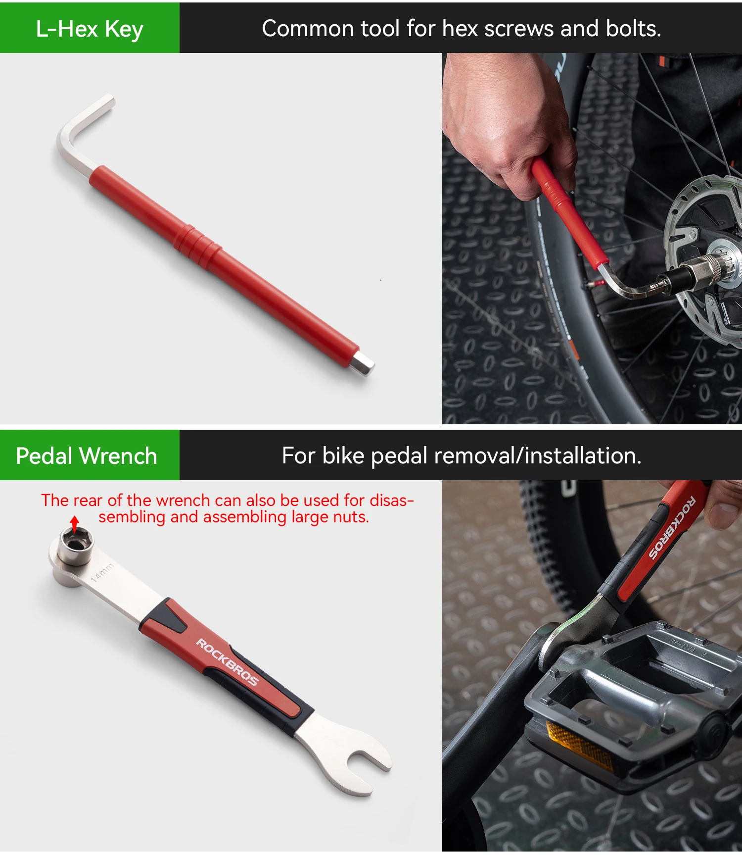 ROCKBROS Fahrrad-Reparaturwerkzeug-Set Multifunktionales 22-in-1 Fahrrad-Kombinations-Wartungswerkzeug-Set Fahrrad-Zubehör – Detail 14