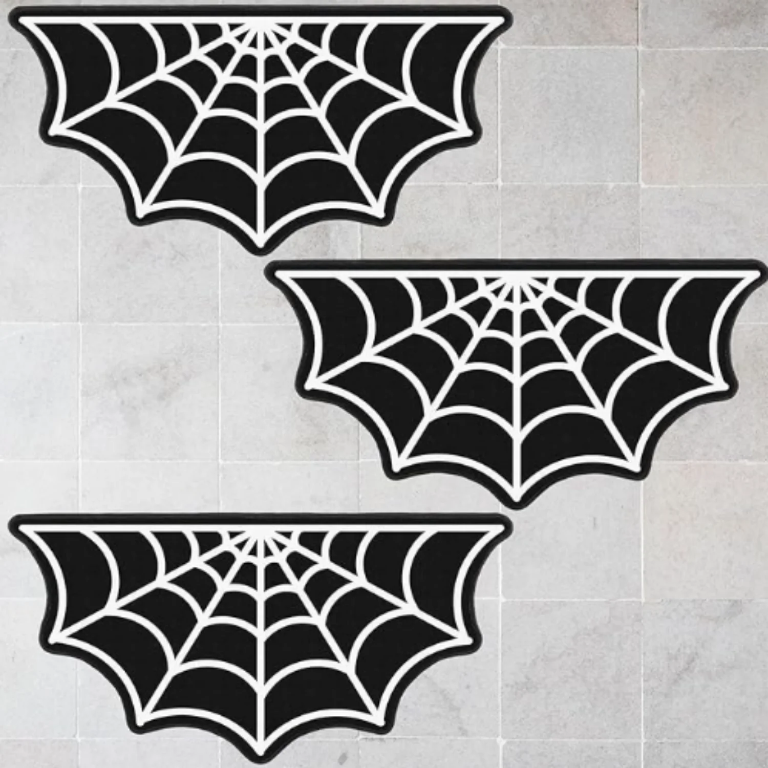 VIKAMA Halloween Spider Web Diatomaceous Mud Mat Absorbent Non-Slip Quick Drying Mat Entry Door Welcome Mat Home Decoration