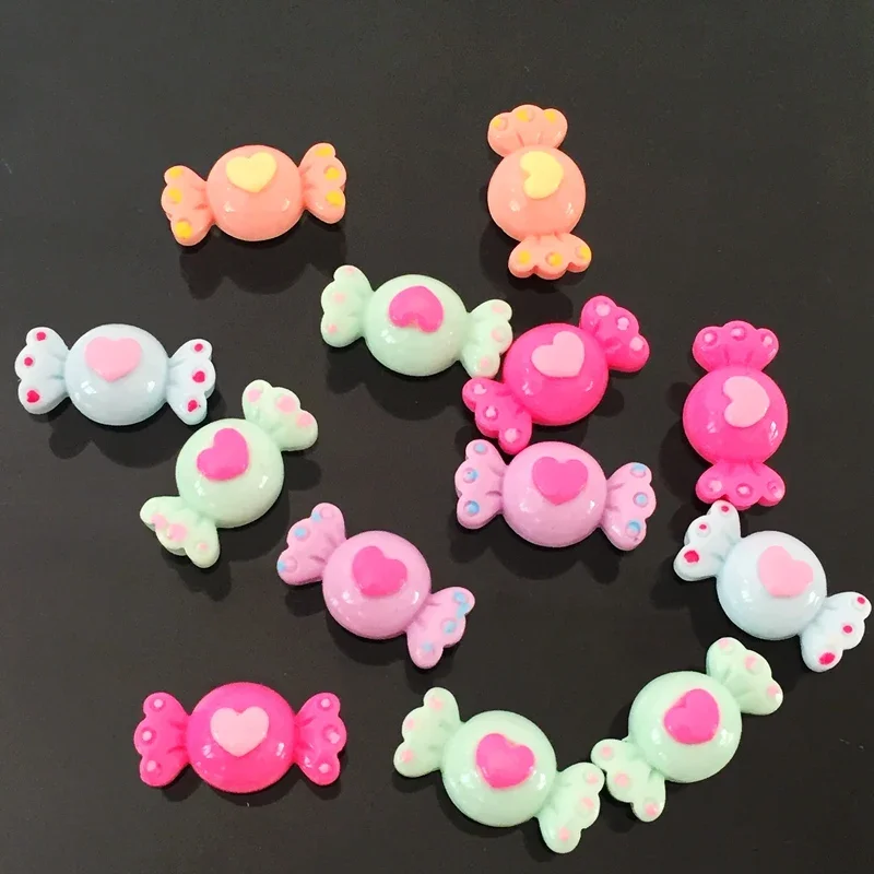 20pcs Random mixed color DIY Christmas candy phone flat back handicraft scrapbook bead buttons -A13A