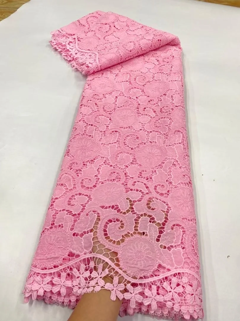 

Nigerian Embroidery Lace Fabric,African,Latest,Linen,Wedding Dress,Tulle,Cotton Fabrics By The Meter,High Quality,2025,5 Yards