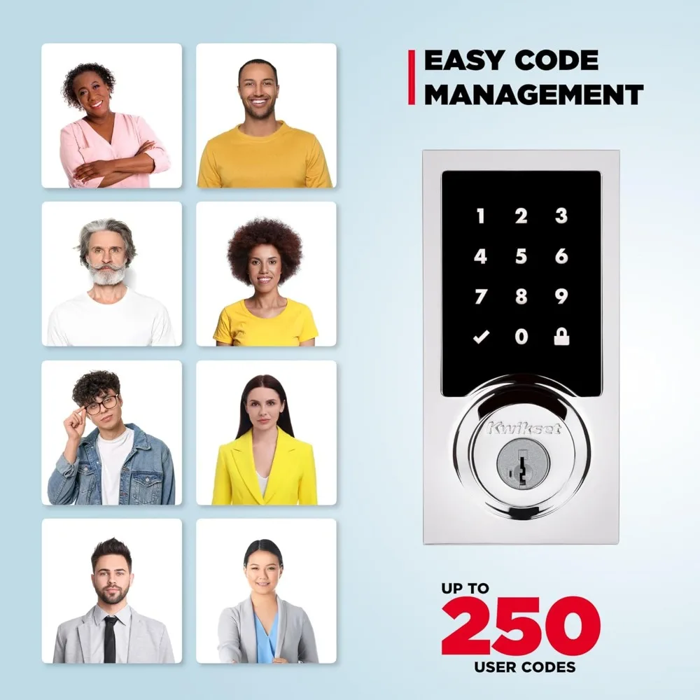 HomeConnect 918 Contemporary Z-Wave Long Range Enabled Touch Screen Lock Works with Ring Alarm, Samgsung SmartThings Hub Requir